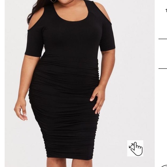 Torrid Shirred Cold Shoulder Dress - Picture 2 of 4